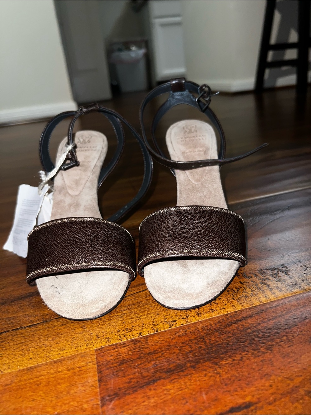 NWT Brunello Cucinelli Dark Brown Goat Leather Monili Sandal SIZE IT 35 (US 5) - Picture 14 of 14